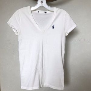 Ralph Lauren Sport White V neck short sleeve top